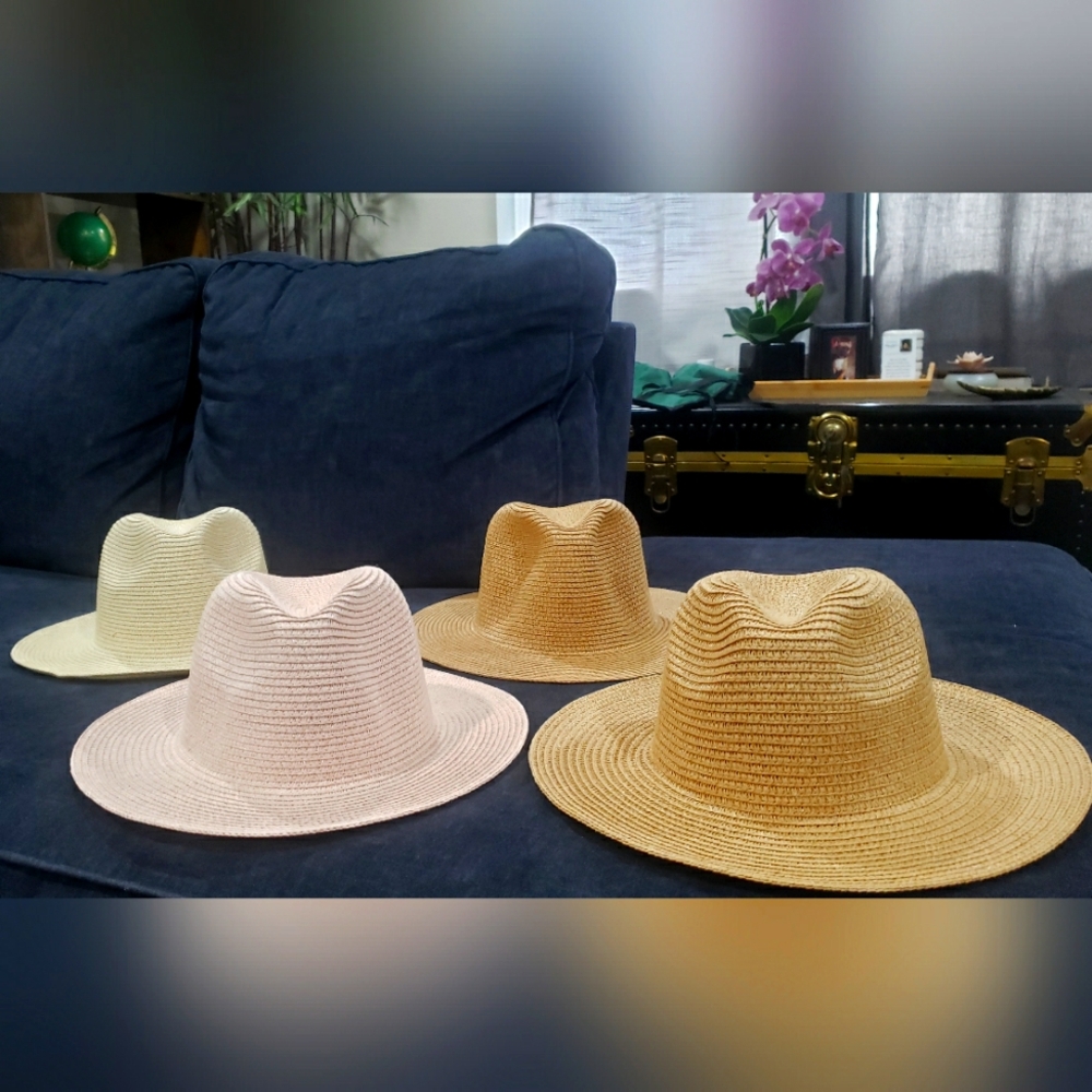 Straw Fedora Hat Various Colors Available